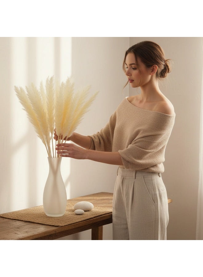 FANCY FLOWERS FANCY Natural Dried Pampas Grass, 70 cm Extra Fluffy Cream White Stems for Home Déco   10 - Image 2